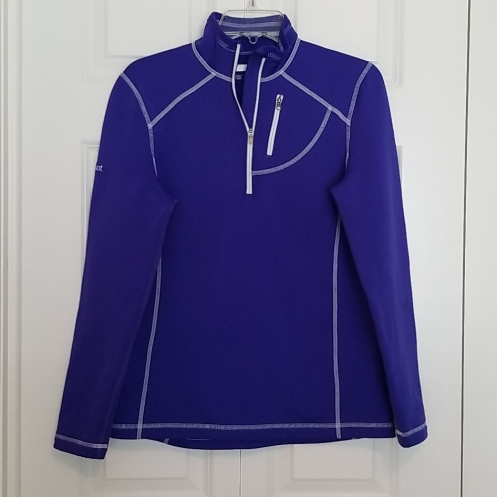 Marmot purple base layer 1/4 zip mock neck pullover Sz Med